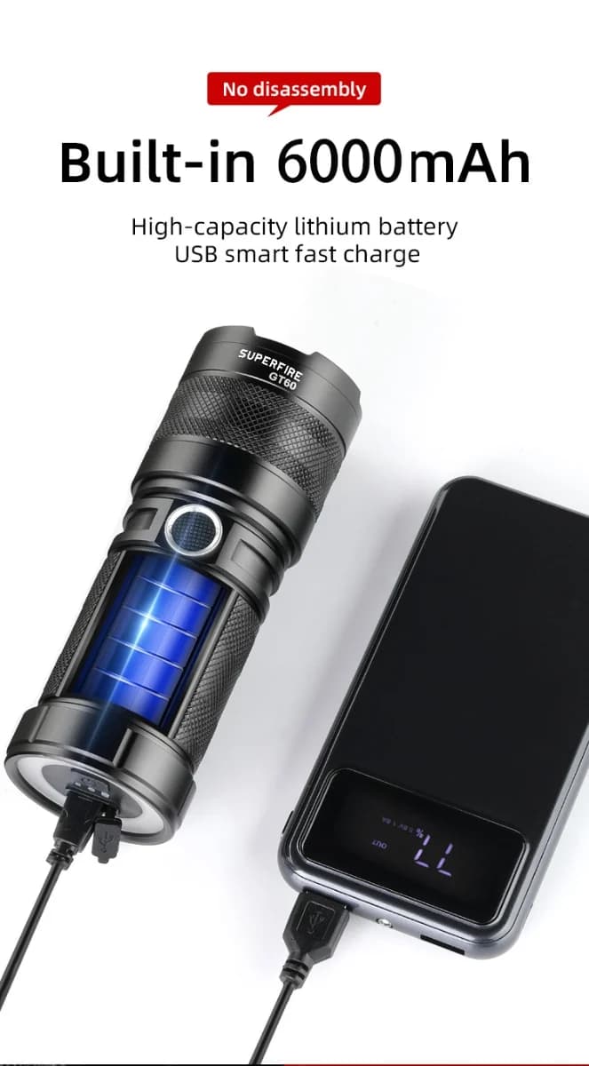 SUPERFIRE GT60 Zoom high power flashlight Thumbnail 7