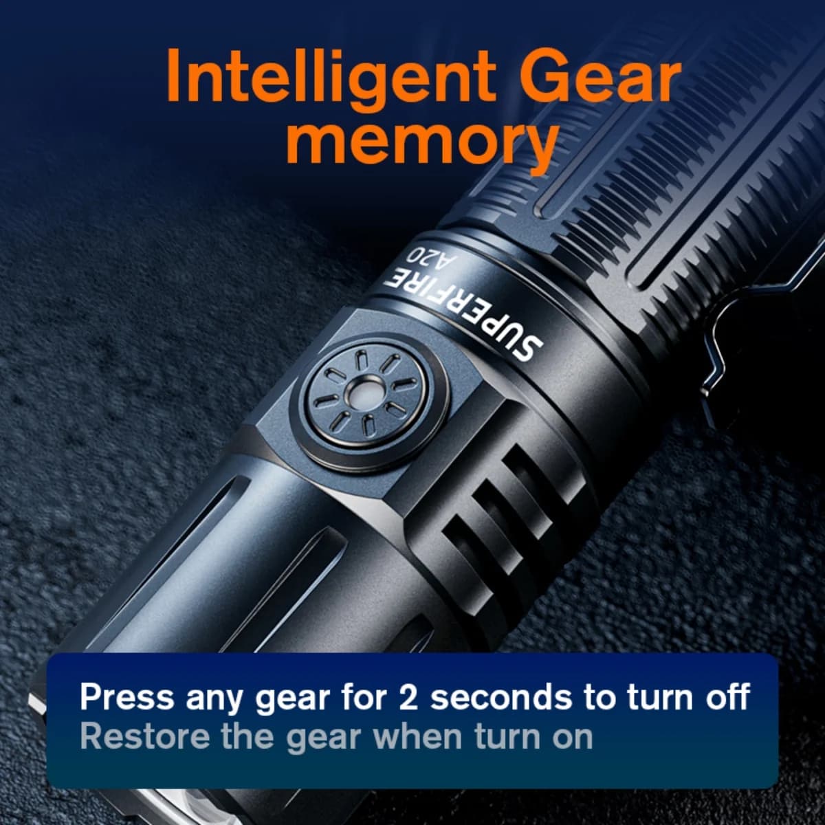 SUPERFIRE A20 Tactical Super Bright Flashlight Thumbnail 3