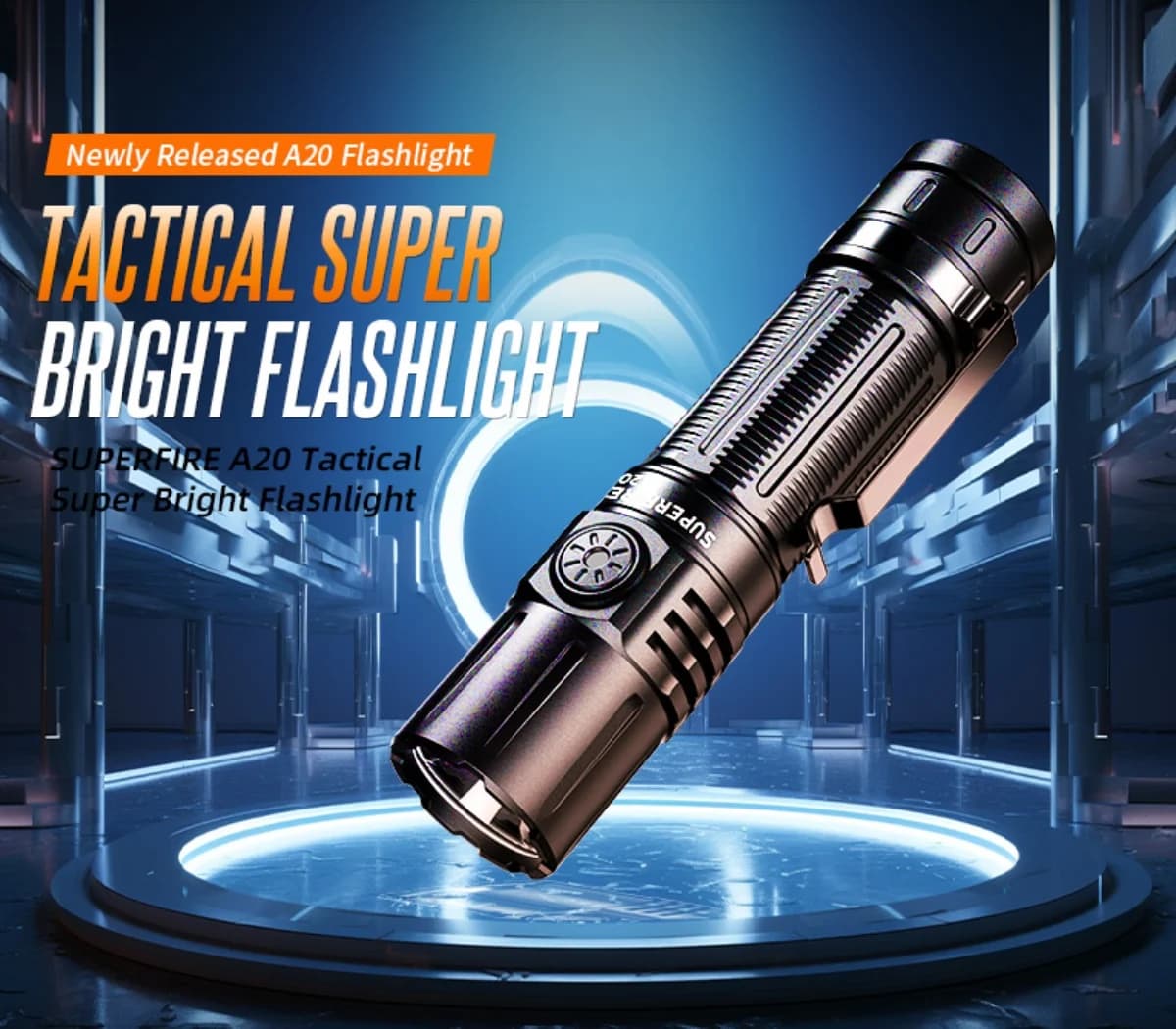 SUPERFIRE A20 Tactical Super Bright Flashlight Thumbnail 6