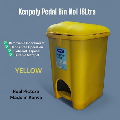 Pedal Dust Bin No.1 – 18Ltrs: compact and hygienic waste disposal solution designed for everyday use in homes, offices, hospitals, and institutions.
