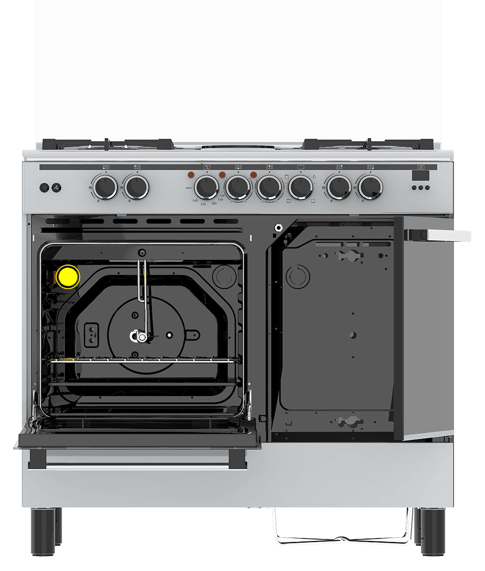 Haier 4 Gas Burner + 2 Electric Plates 60x90 Cooker - HCR6042DES Thumbnail 2
