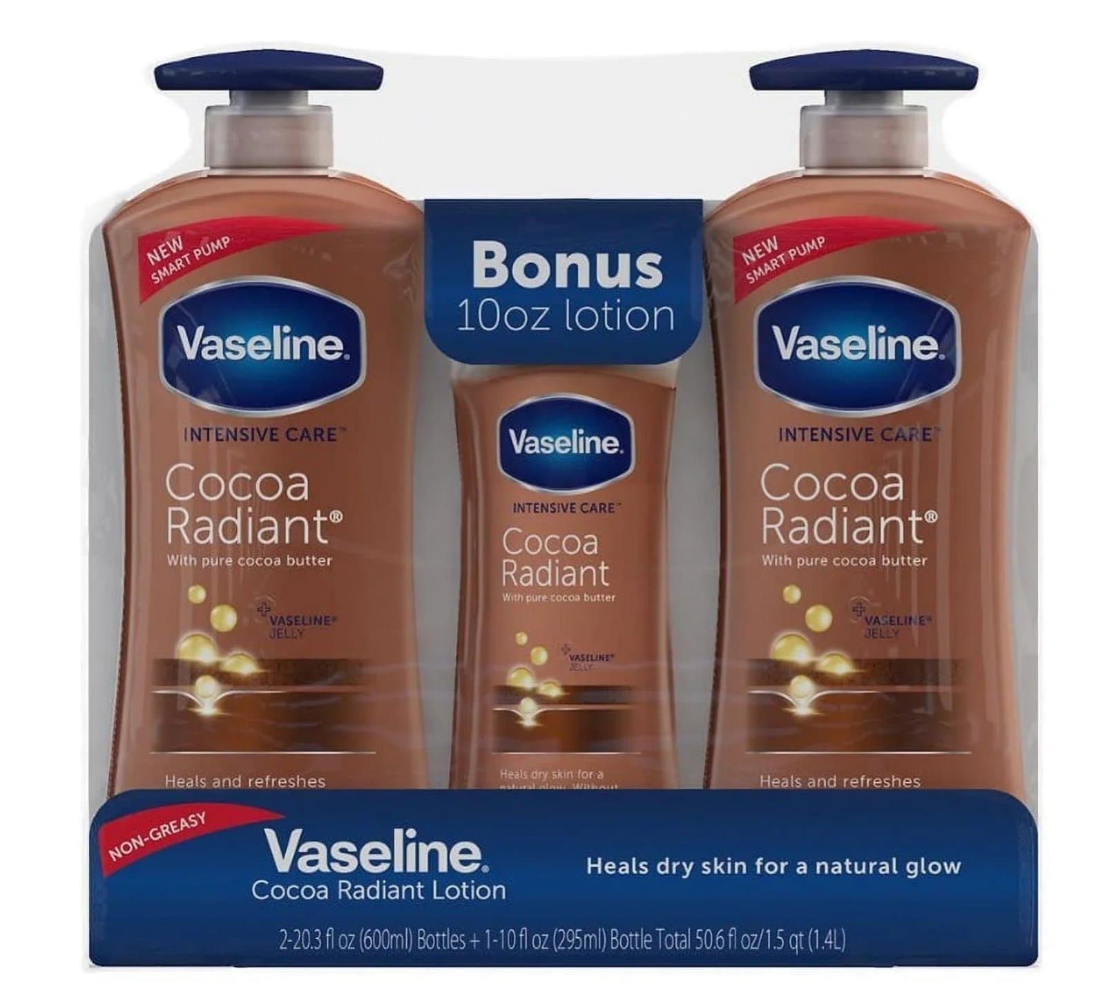 Vaseline Intensive Repair Cocoa Radiant Body Lotion, 2 pk