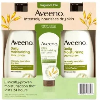Aveeno Daily Moisturizing Lotion (2 bottles and 1 tube)