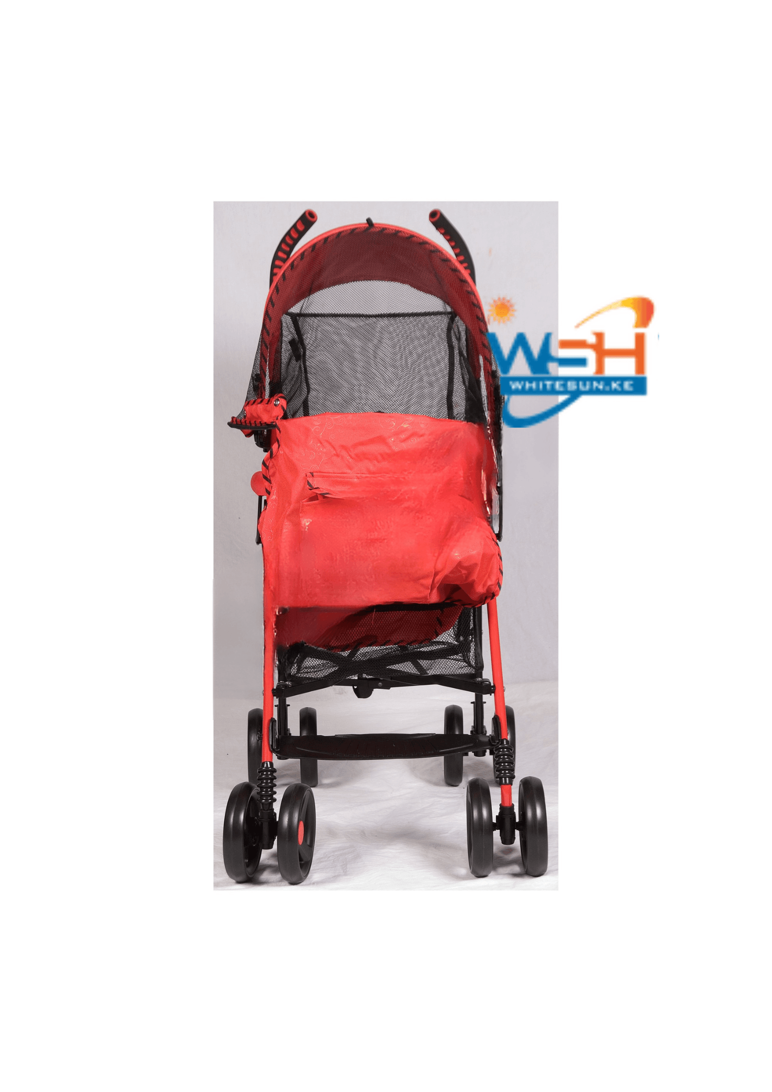 Baby Pram Foldable Medium Weight 30Kg Capacity Iron Purple, Red