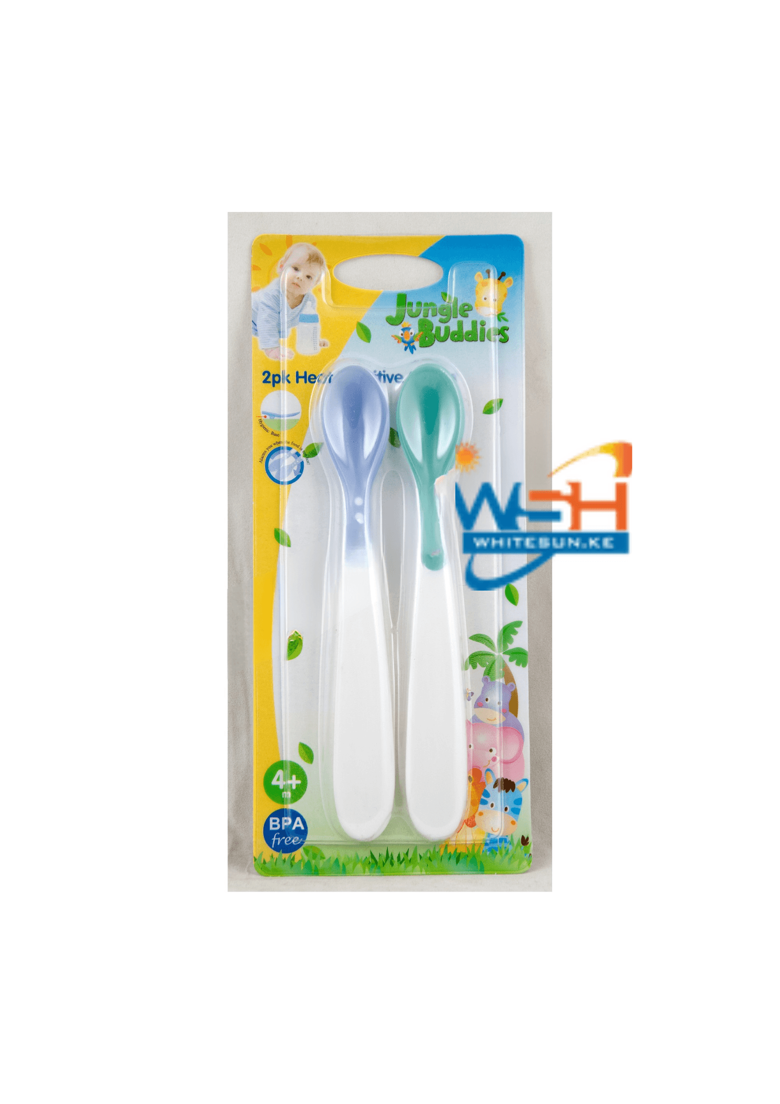 Heat Sensitive Spoon. Change Color When In Contact With Hot Food. Jungle Buddies Pp