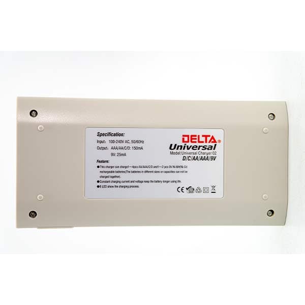 Universal Battery Charger Direct-Charge AA/AAA/C/D/9V, Delta