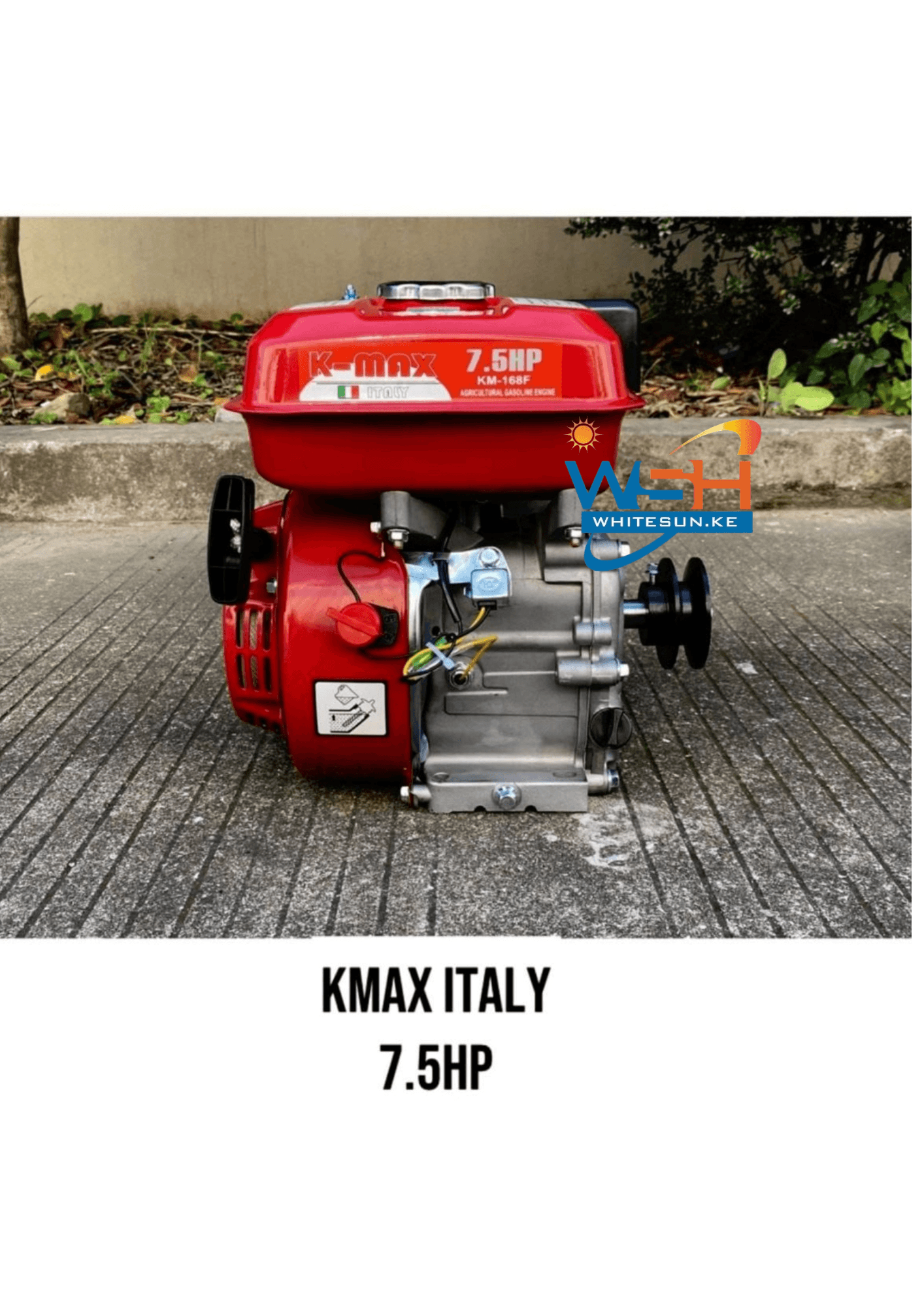 7.5HP KMAX Italy Petrol Engine - Premium Italian Power with Pulley Thumbnail 2