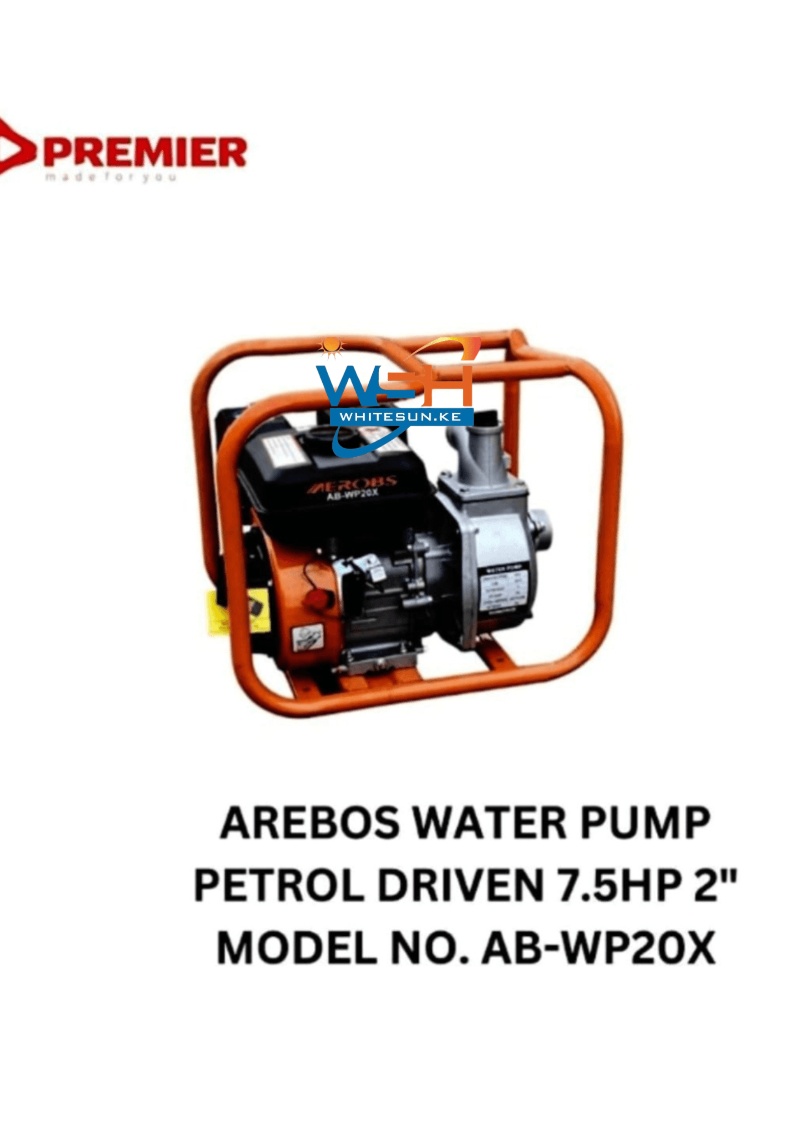 7.5 HP AREBOS Petrol Water Pump - 3" High-performance Portable Pump (AB-WP30X) Thumbnail 2