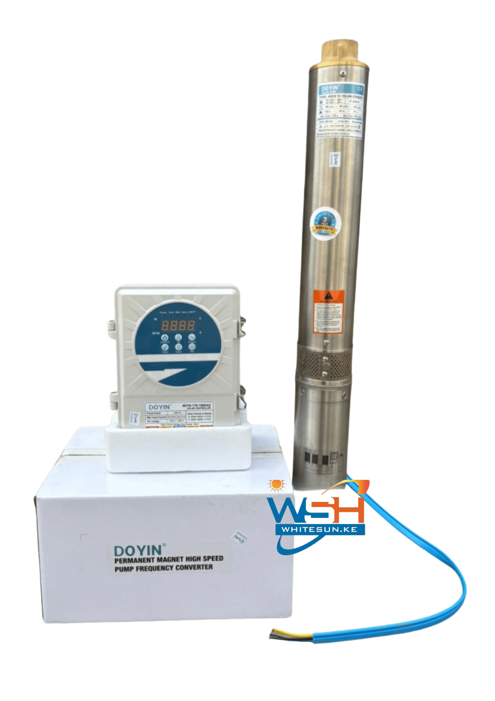 1.1Kw 7m³ 95m Doyin AC Borehole Submersible Water Pump - 4SDS7 1100w 1.5hp 7000L/h  