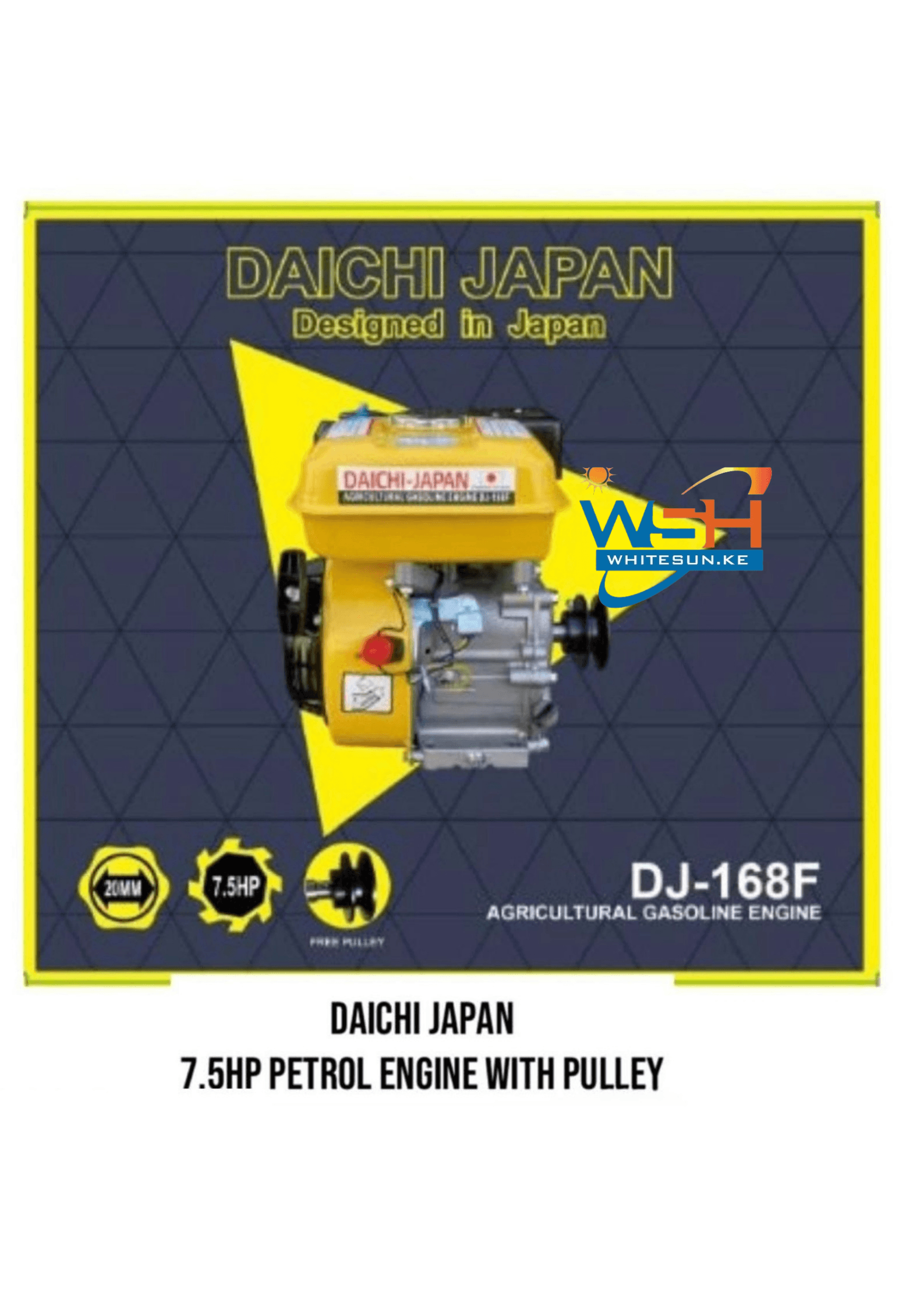 7.5HP Daichi Japan Petrol Engine with Pulley - Rugged Power for Endless Applications Thumbnail 2
