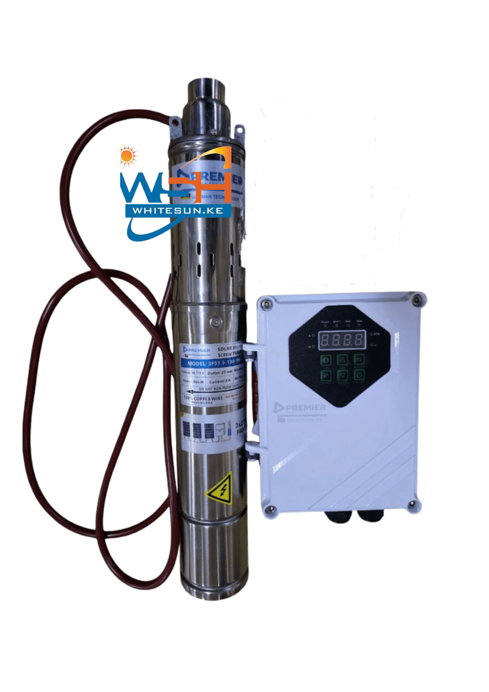 900W  Premier Solar DC Submersible Pump - 130 M lift( with pro controller)
