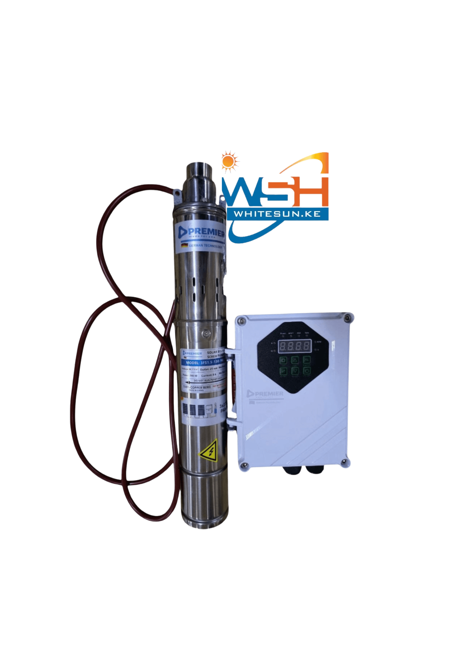 900W  Premier Solar DC Submersible Pump - 130 M lift( with pro controller) Thumbnail 2