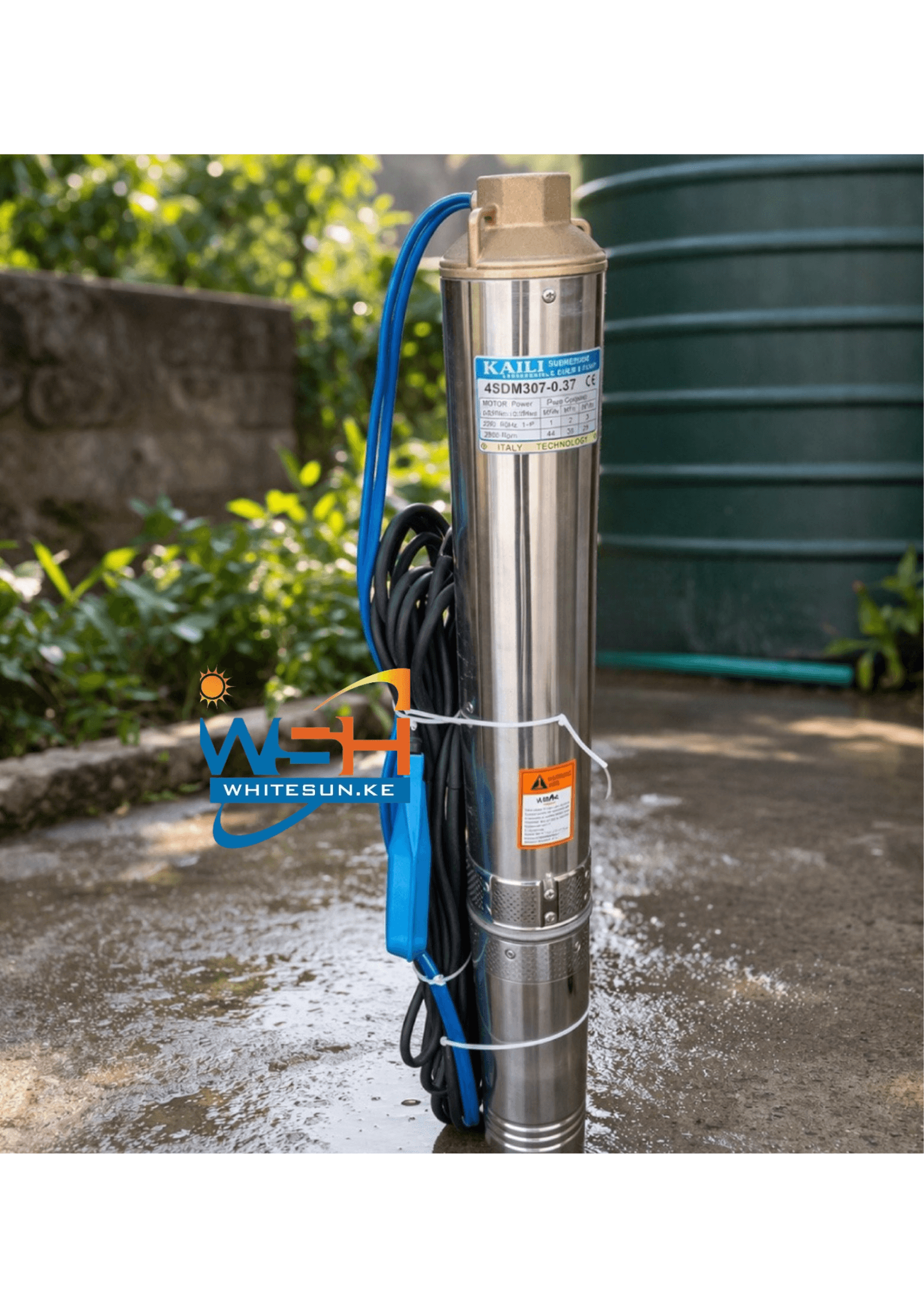 0.75kW Kailo KSP-10 Borehole Submersible Water Pump -90m Head Thumbnail 2