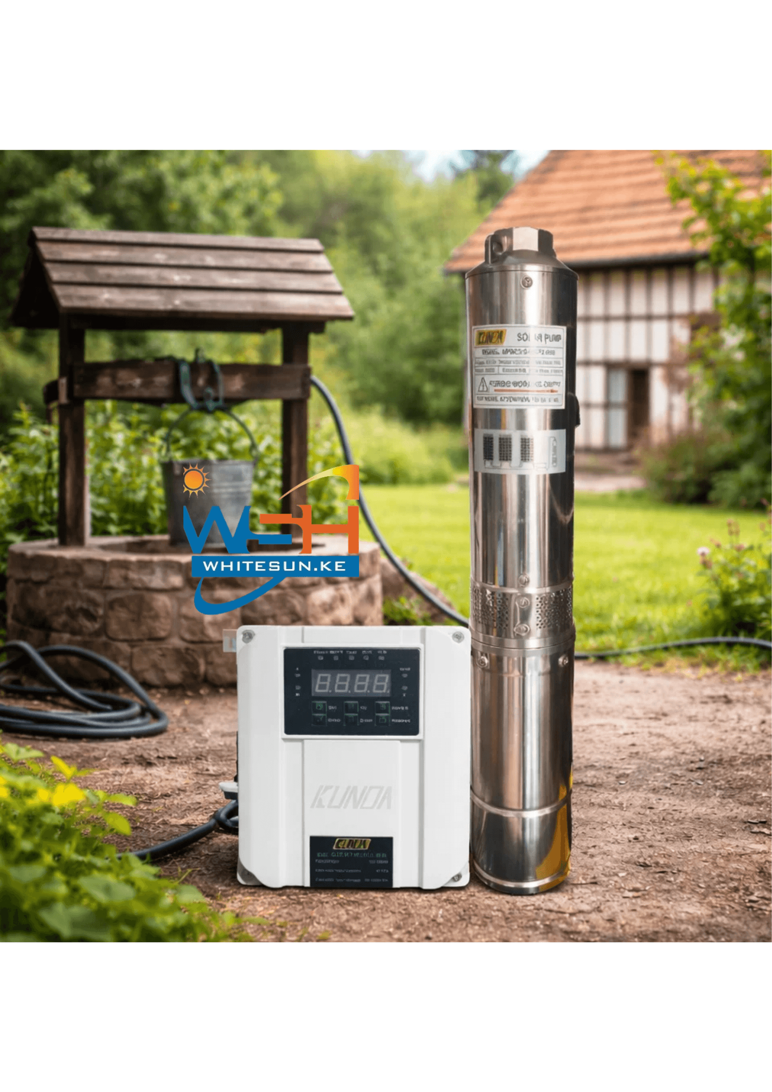 1.5kW Kunda Solar Borehole pump - 1500W, 110m Head Thumbnail 2