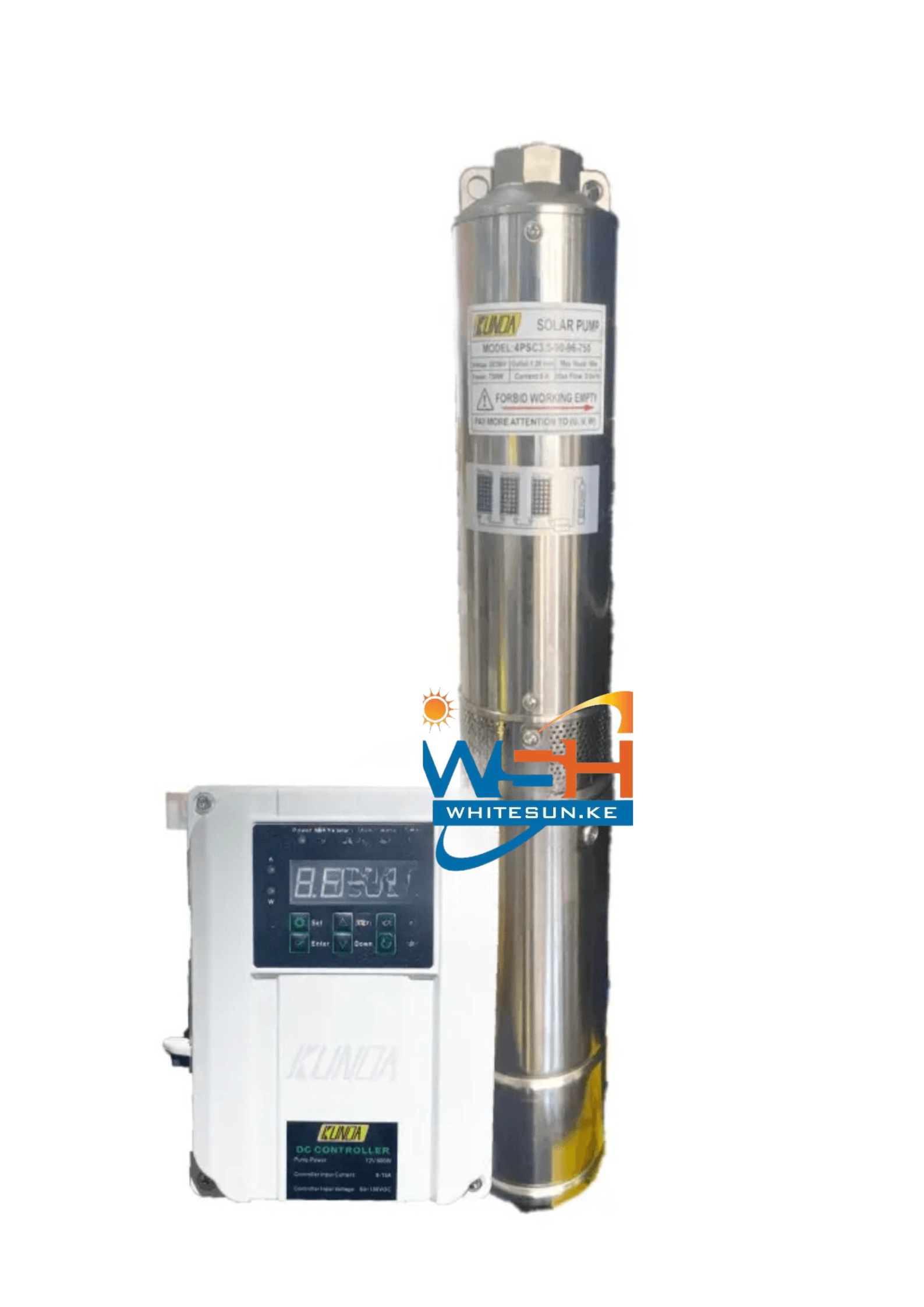 0.6kW Kunda Solar Borehole pump ( 600w, 70m Head)