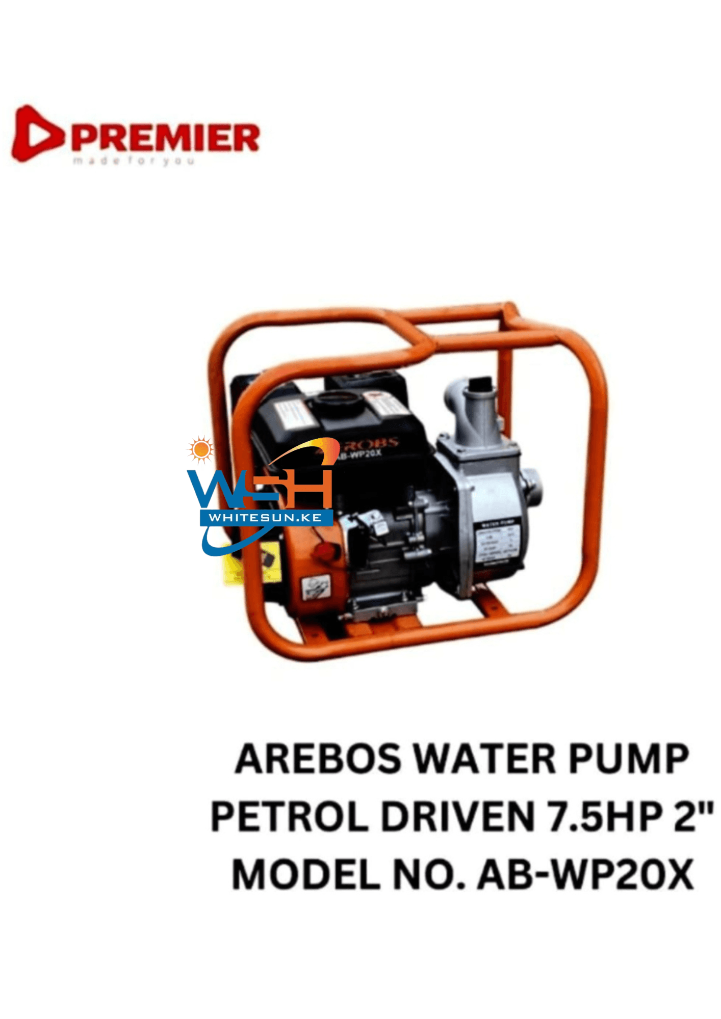 7.5HP AREBOS Petrol Water Pump - AB-WP30X/ 2-Inch High- Flow Pumping Solution Thumbnail 2