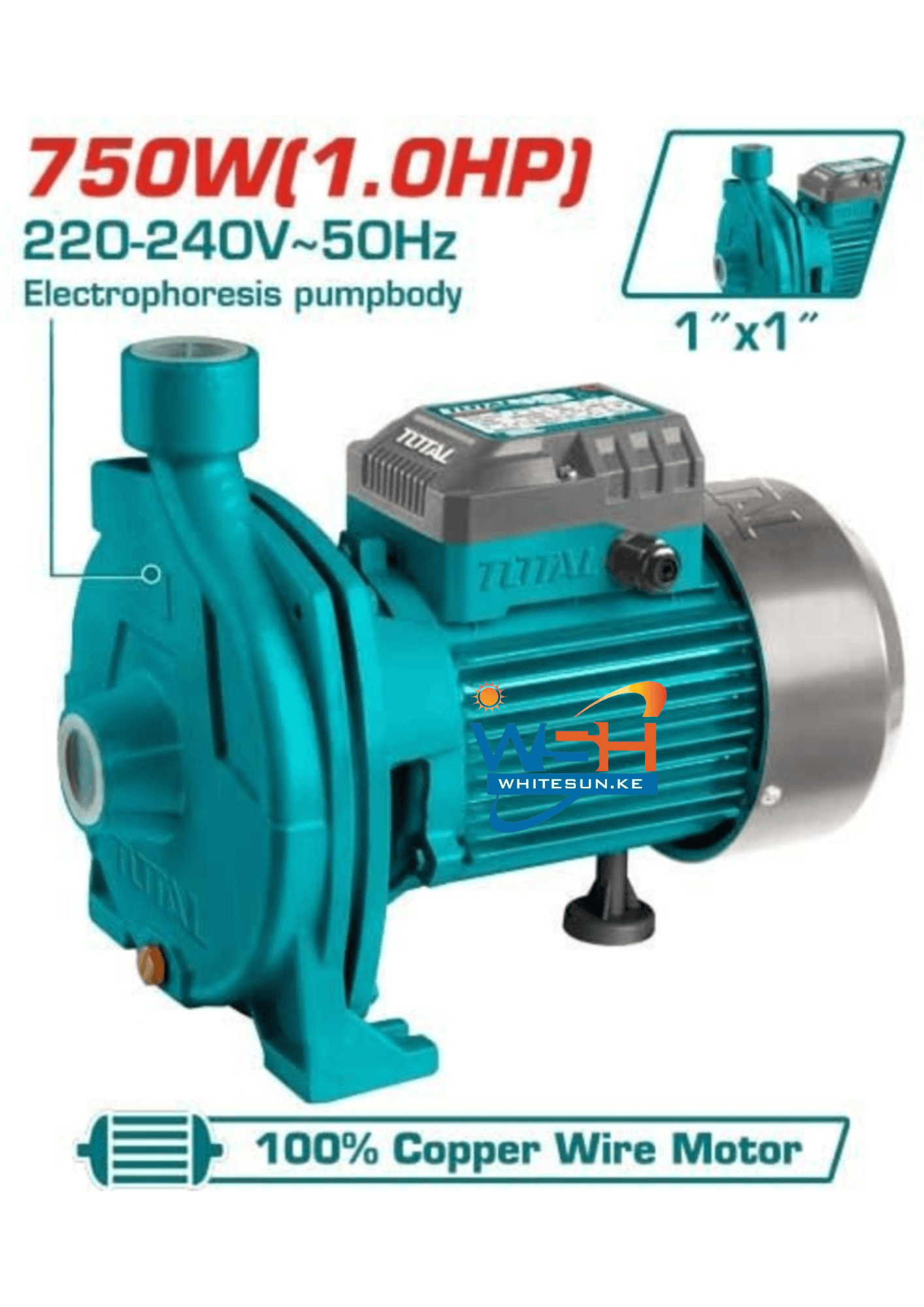 1HP TOTAL Centrifugal Water Pump 750W TWP27506 Thumbnail 2