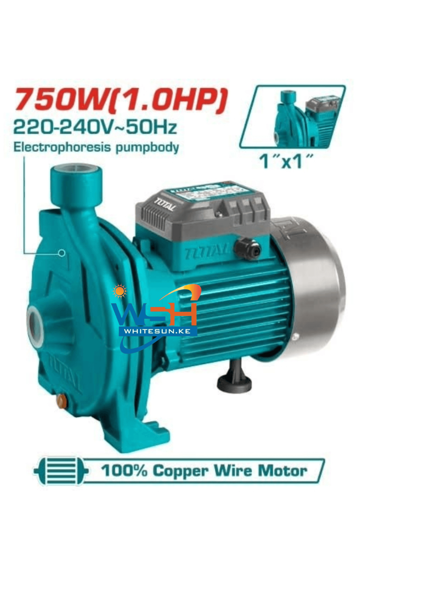 1HP TOTAL Centrifugal Water Pump 750W TWP27506 Thumbnail 3