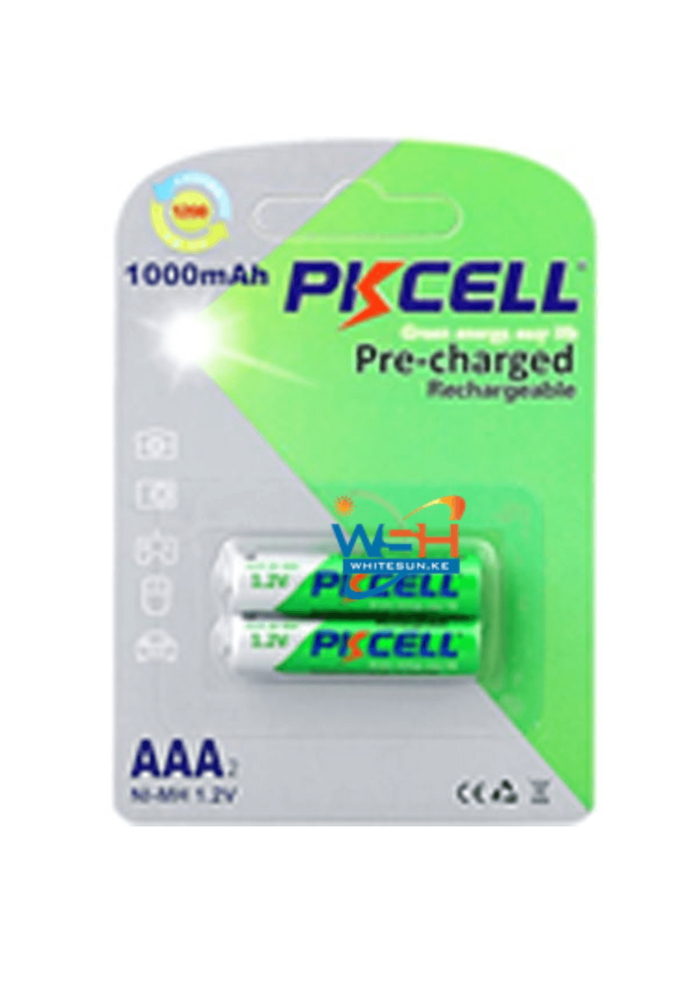 AAA Nimh Rechargable 1000Mah Battery Pack Of 2, PKCELL Thumbnail 2