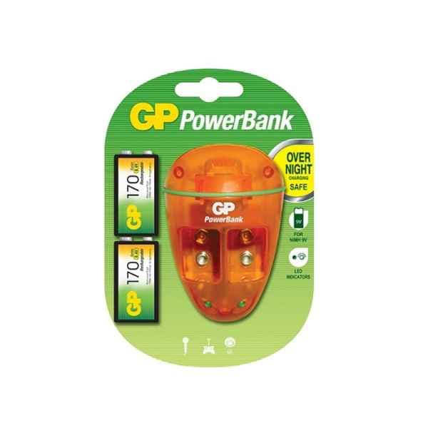 Rechargeable Batteries 9V X 2 + Charger, 170Mah, Gp Gp