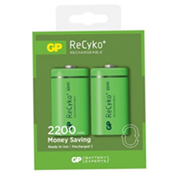 GP Recyko+ Rechargable Size C, 2200Mah, Pack Of 2