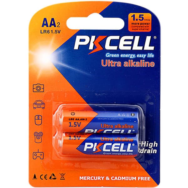 AA Size Ultra Alkaline Battery1.5V ,Pack Of 2, 0 Hg, PKCELL