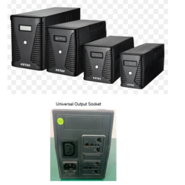 1000VA LCD Line Interactive UPS, With Internal Battery, Universal Socket, British Cables, K-Star