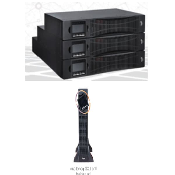 1500VA Online UPS RT, PF0.9, LCD Display, 36Vdc Inbuilt 3*9Ah Battery, IECSockets