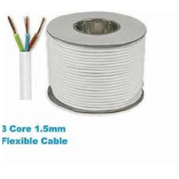 1.50 Mm (White) 100M 3 Core Flex W304 per meter