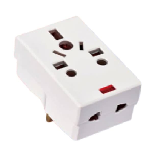 13A 3 Pin Multi Socket With Light