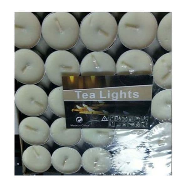 TEA LIGHT CANDLES 50PCSPKT, 7GM EACH, WHITE CA01