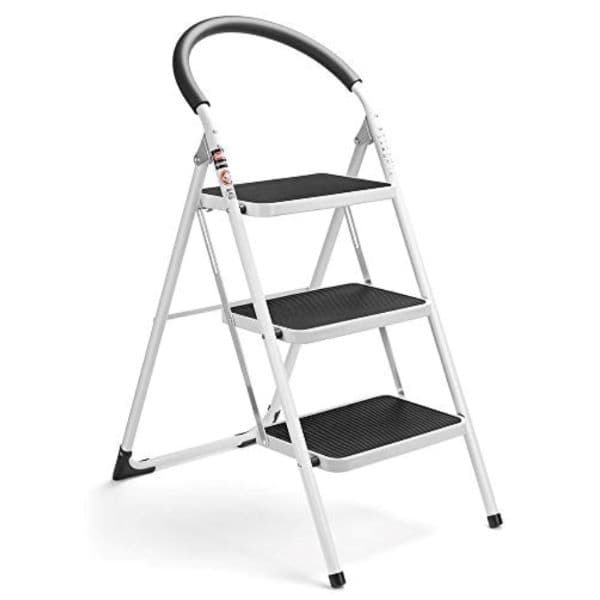 Round Handle Metal Ladder 3 Steps – Height: 115×48×65cm (Black & White) YB-203A Thumbnail 2