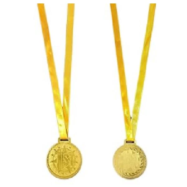 antique-bronze-medal-with-yellow-ribbon-for-all-sports-and-academics-2nd-position-size-70mm