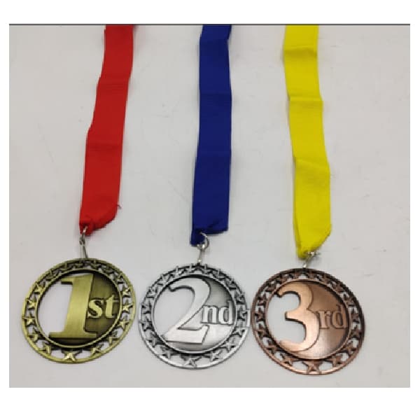 antique-silver-medal-with-blue-ribbon-for-all-sports-and-academics-2nd-position-size-70mm