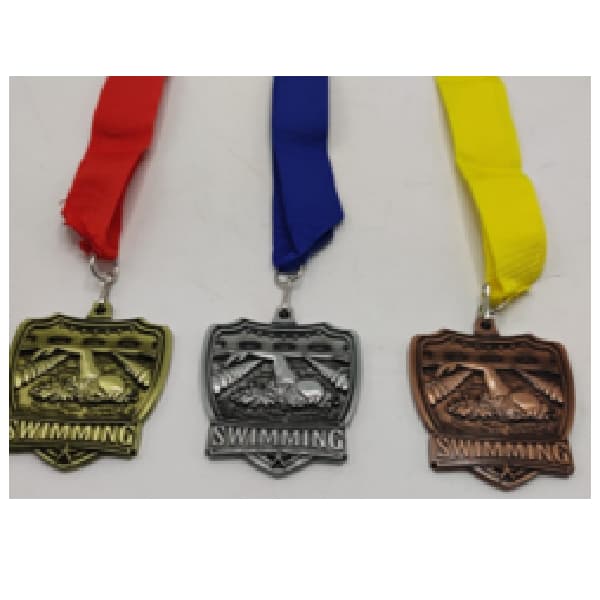 antique-silver-medal-with-blue-ribbon-for-swimming-size-55mmx65mm