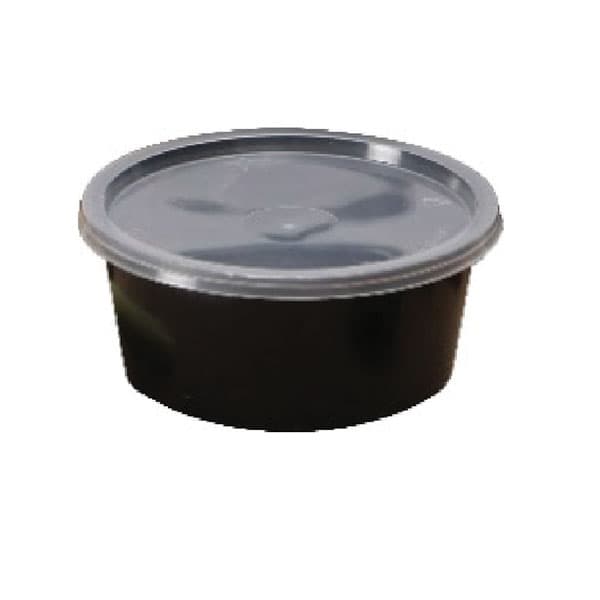 st-black-microwaveable-cont-round-16-oz-w-clear-pp-lids-pack-of-50-pcs