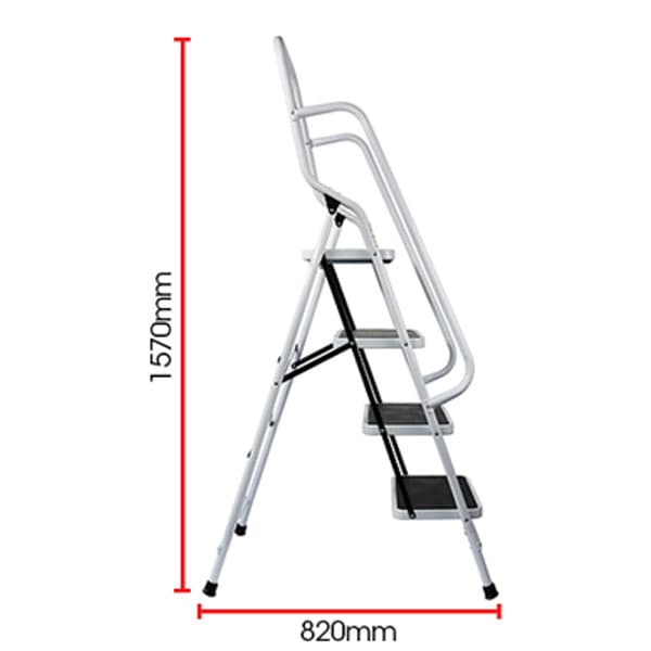 Steel Ladder With Hand Rail Support At Top, 4 Step – DLS204-A Thumbnail 2