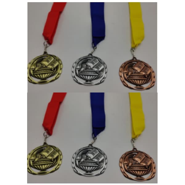 antique-gold-medal-with-red-ribbon-for-all-academics-and-sports-1st-position-size-70mm