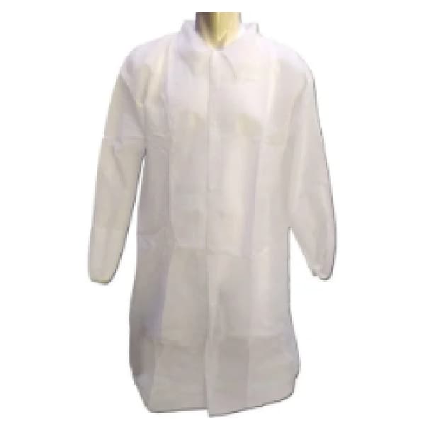 Disposable Dustcoat 300gsm, Pack Of 10, Adult Size With Collar & Pocket, Large