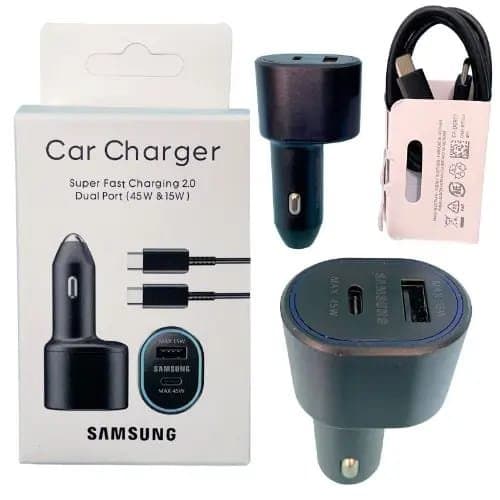 Samsung super Fast Car Charger Dual port (45W &15W)