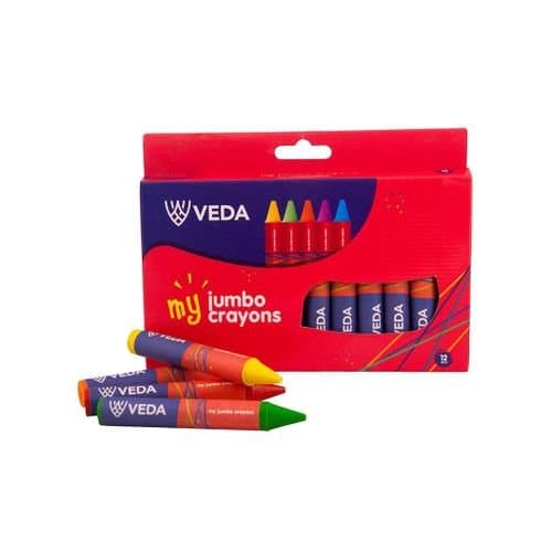 Veda Jumbo Crayons - 12 Colours Thumbnail 3