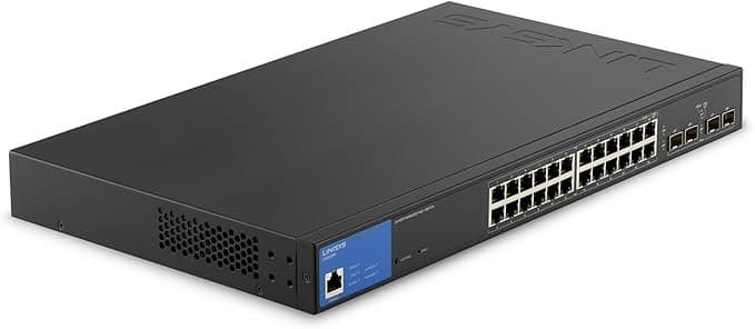Linksys 24-Port Managed Gigabit PoE+ Switch 250W with 4 1G SFP Uplinks TAA Compliant LGS328PC