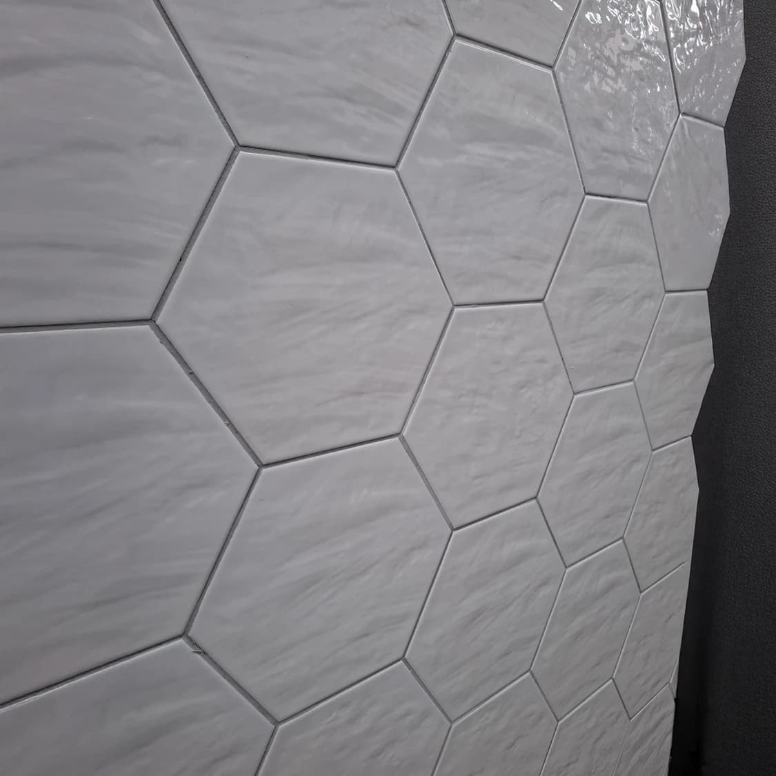 Hexa Chiara Gris Shiny Porcelain Floor Tile - 258 x 290mm