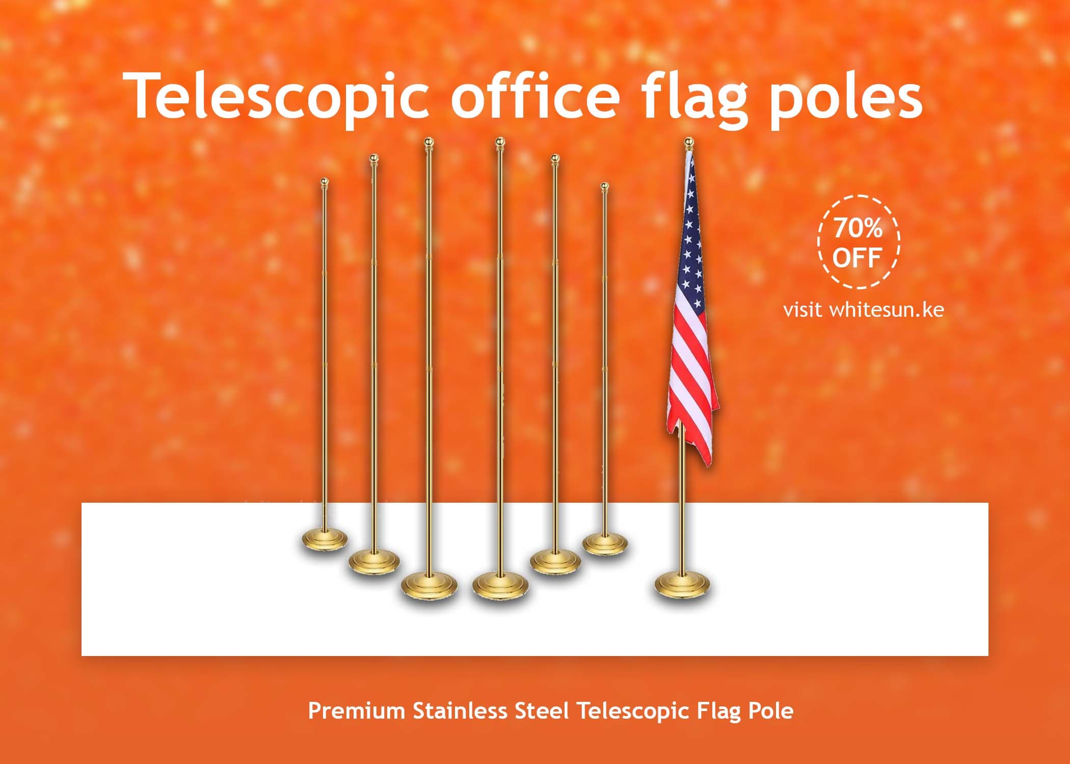 Telescopic office flag poles Thumbnail 9