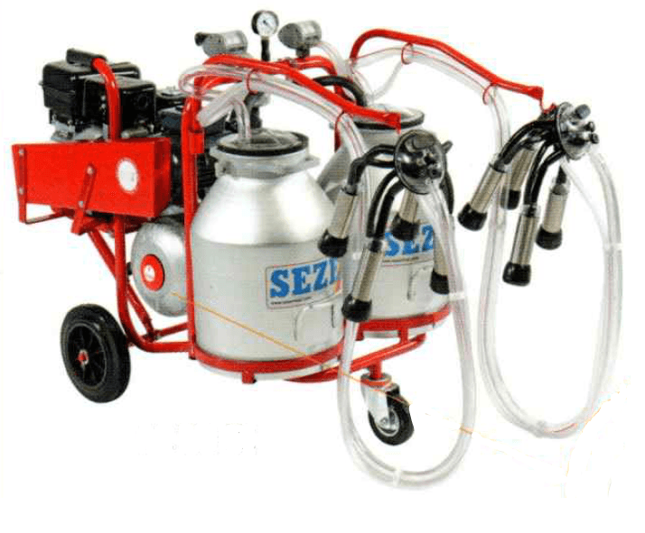 Two Aluminium Bucket Milking Machine with Petrol Engine