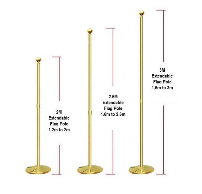 Telescopic office flag poles