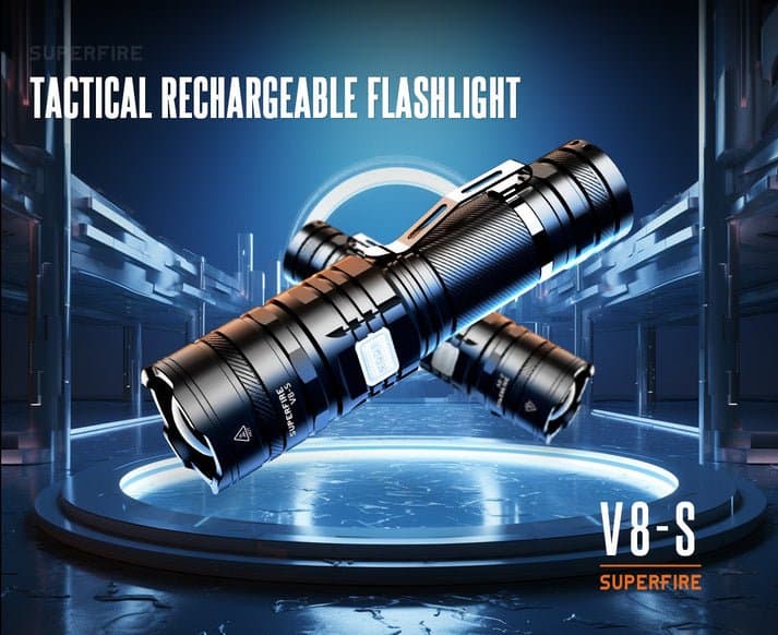 SUPERFIRE V8-S Rechargeable Tactical Flashlight Thumbnail 2