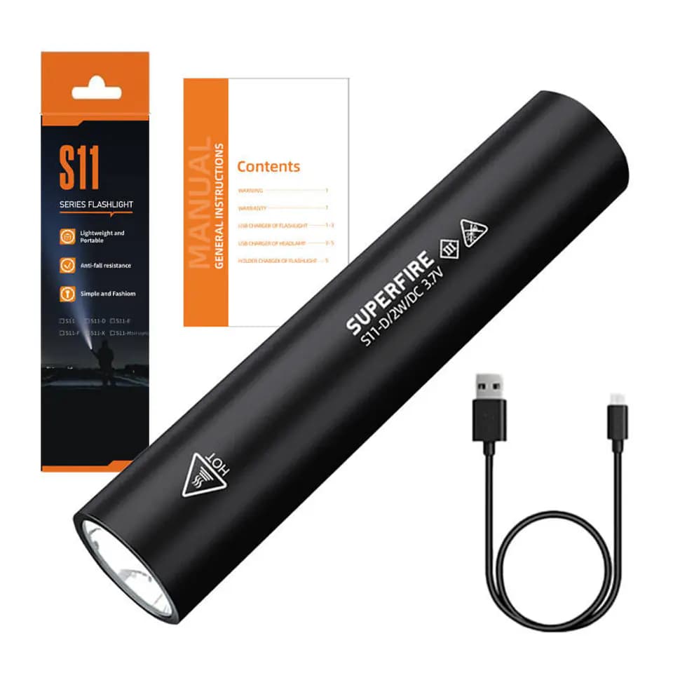 Superfire S11-D Flashlight, 135lm, USB Thumbnail 3