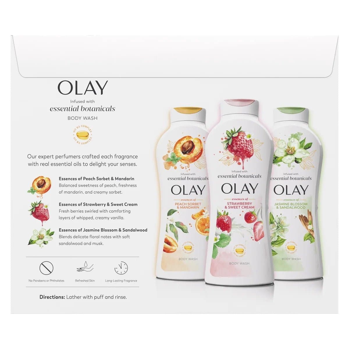 Olay Essentials Botanicals Body Wash 3pack Thumbnail 7