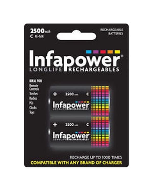 Rechargable Battery Size C Pack Of2 2500Mah Infapower
